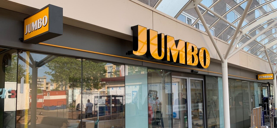 LED lichtbak en doosletters voor Jumbo supermarkten